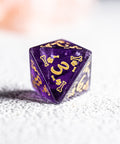 URWizards D&D Engraved Amethyst Dice Set Dog Style - Urwizards