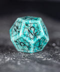 URWizards D&D Amazonite Engraved Dice Set Astrology Style - Urwizards