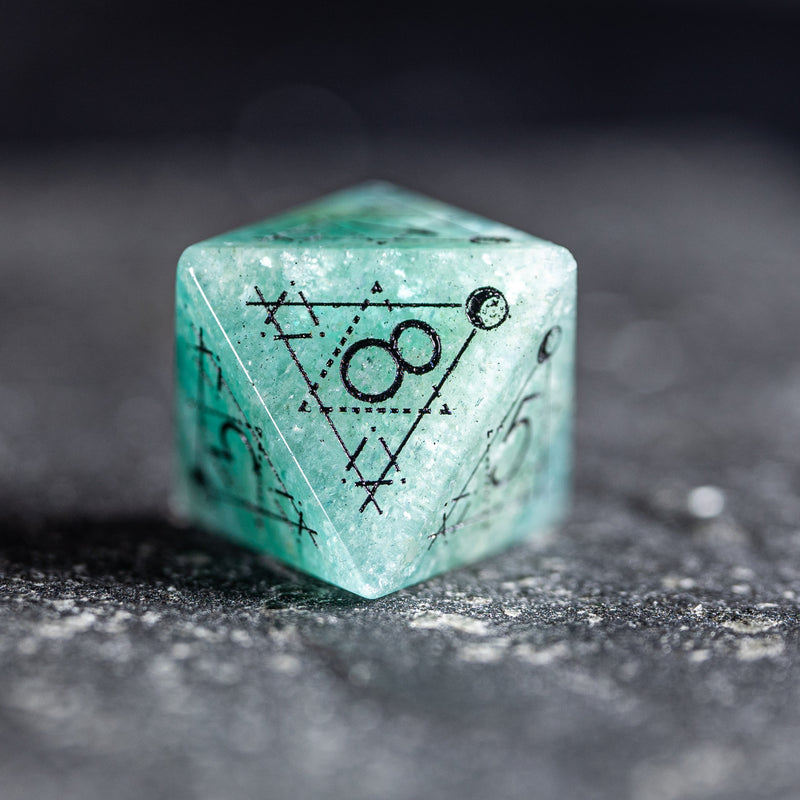 URWizards D&D Amazonite Engraved Dice Set Astrology Style - Urwizards