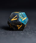 URWizards D&D Labradorite Gemstone Engraved Dice Set Runes Numbers - Urwizards