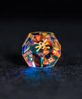 URWizards D&D Dichroic Prism Glass Gemstone Engraved Dice Set Runes Numbers - Urwizards