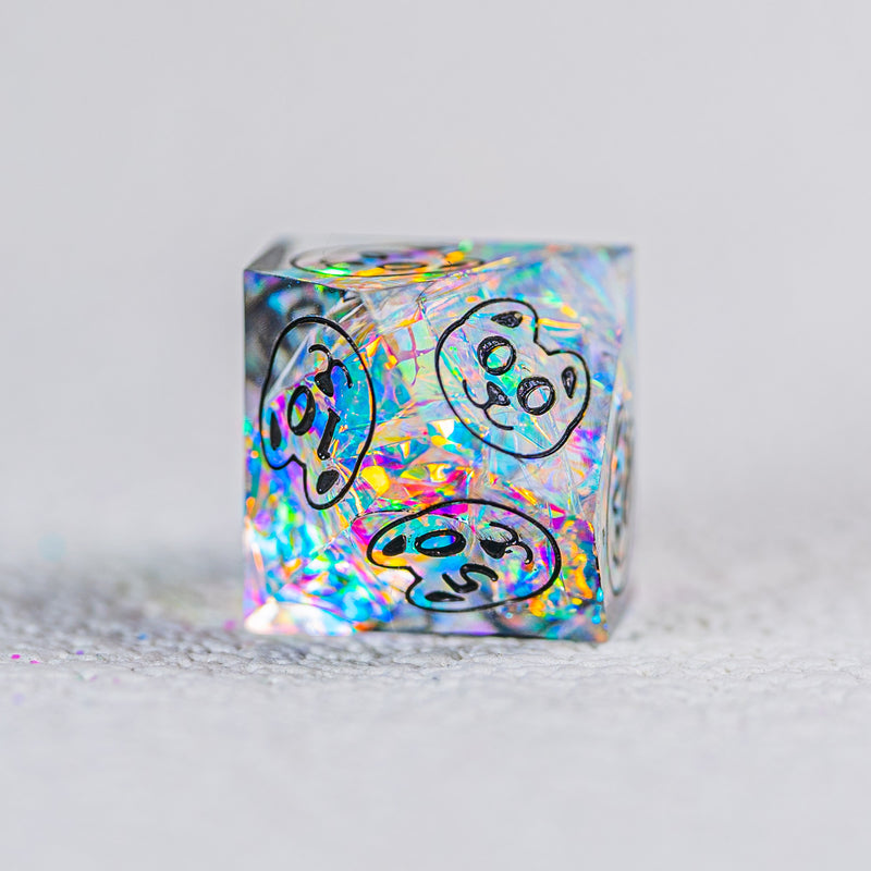 URWizards D&D Resin Opal Engraved Dice Set Dog Style - Urwizards