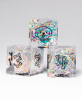 URWizards D&D Resin Opal Engraved Dice Set Dog Style - Urwizards