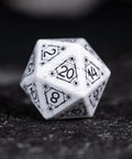 URWizards D&D White Howlite Engraved Dice Set Astrology Style - Urwizards