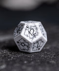 URWizards D&D White Howlite Engraved Dice Set Astrology Style - Urwizards