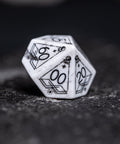 URWizards D&D White Howlite Engraved Dice Set Astrology Style - Urwizards