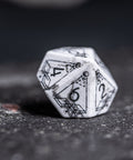 URWizards D&D White Howlite Engraved Dice Set Astrology Style - Urwizards
