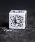 URWizards D&D White Howlite Engraved Dice Set Astrology Style - Urwizards