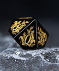 URWizards Dnd Engraved Obsidian Dice Set Cthulhu Style - Urwizards