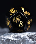 URWizards Dnd Engraved Obsidian Dice Set Cthulhu Style - Urwizards