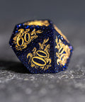 URWizards Dnd Engraved Blue Sandstone Dice Set Cthulhu Style - Urwizards