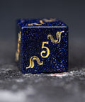 URWizards Dnd Engraved Blue Sandstone Dice Set Cthulhu Style - Urwizards