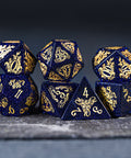 URWizards Dnd Engraved Blue Sandstone Dice Set Cthulhu Style - Urwizards