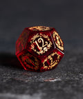 URWizards D&D Garnet Glass Engraved Dice Set Halloween Style - Urwizards