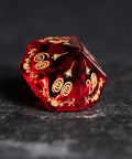 URWizards D&D Garnet Glass Engraved Dice Set Halloween Style - Urwizards