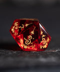 URWizards D&D Garnet Glass Engraved Dice Set Halloween Style - Urwizards