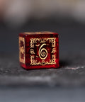 URWizards D&D Garnet Glass Engraved Dice Set Halloween Style - Urwizards