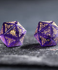 URWizards D&D Amethyst Engraved Dice Set Halloween Style - Urwizards