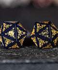 URWizards D&D Blue Sandstone Engraved Dice Set Halloween Style - Urwizards
