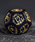 URWizards D&D Blue Sandstone Engraved Dice Set Halloween Style - Urwizards