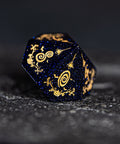 URWizards D&D Blue Sandstone Engraved Dice Set Halloween Style - Urwizards