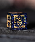 URWizards D&D Blue Sandstone Engraved Dice Set Halloween Style - Urwizards