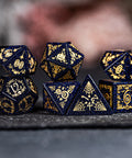 URWizards D&D Blue Sandstone Engraved Dice Set Halloween Style - Urwizards