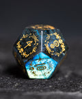 URWizards D&D Labradorite Engraved Dice Set Halloween Style - Urwizards