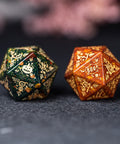 URWizards D&D Indian Agate Engraved Dice Set Halloween Style - Urwizards