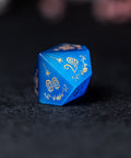 URWizards D&D Blue Cat's Eye Engraved Dice Set Halloween Style - Urwizards