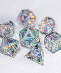 URWizards D&D Resin Opal Engraved Dice Set Halloween Style - Urwizards