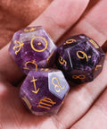 URWizards Engraved Amethyst Dice Astro/Divination Dice - Urwizards
