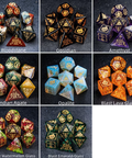 URWizards D&D Amethyst Engraved Dice Set Halloween Style - Urwizards