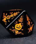 URWizards D&D Obsidian Engraved Dice Set Halloween Style - Urwizards