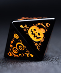URWizards D&D Obsidian Engraved Dice Set Halloween Style - Urwizards