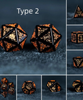 URWizards D&D Obsidian Engraved Dice Set Halloween Style - Urwizards