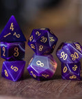 URWizards D&D Purple Agate Gemstone Engraved Dice Set - Urwizards