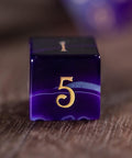 URWizards D&D Purple Agate Gemstone Engraved Dice Set - Urwizards