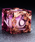 URWizards D&D Wine Liquid Heart Resin Engraved Dice Set Copper Flakes - Urwizards