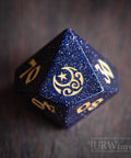 Dnd Blue Sandstone Engraved Dice Set Moon Star Style - Urwizards
