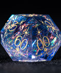 URWizards D&D Resin Night Neon Glitter Engraved Dice Set Cleric Style - Urwizards