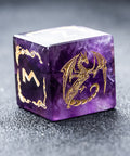 URWizards D&D Amethyst Engraved Dice Set Flying Dragon - Urwizards