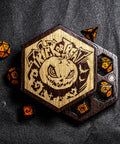 URWizards Engraved Walnut D&D Dice Box Halloween Pumpkin - Urwizards