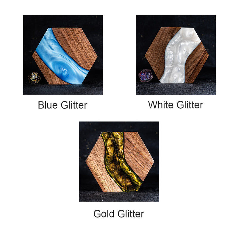 URWizards Walnut & Resin D&D Dice Box Gold Glitter - Urwizards