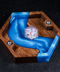 URWizards Walnut & Resin D&D Dice Box Blue Glitter - Urwizards