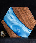 URWizards Walnut & Resin D&D Dice Box Blue Glitter - Urwizards