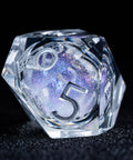 URWizards D&D Starry Liquid Heart Resin Engraved Dice Set Ice Cube - Urwizards