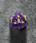 URWizards Dnd Engraved Amethyst Dice Set Meow Style - Urwizards