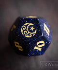 Dnd Blue Sandstone Engraved Dice Set Moon Star Style - Urwizards