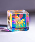 URWizards Dnd Engraved Dichroic Prism  Glass D6 Dice Unicorn Gold - Urwizards